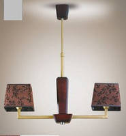 Люстра деревянная модерн на две лампы с регулируемой высотой 14105-3 серии "Атланта"