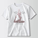 Футболка унісекс Stedman з принтом YOGA XS біла, фото 2