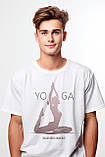 Футболка унісекс Stedman з принтом YOGA XS біла, фото 4