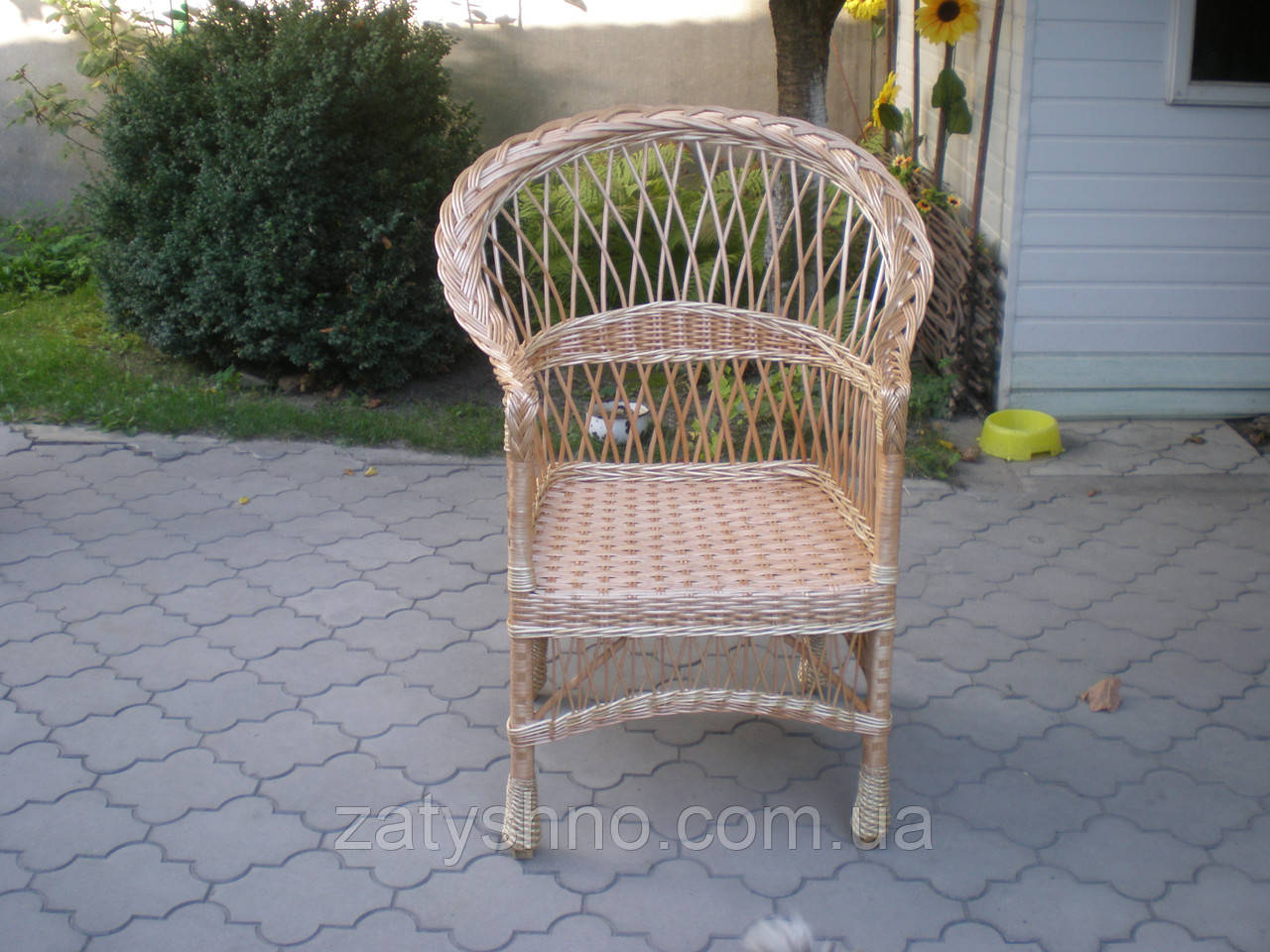 Кресло из лозы плетеное для дачи кофейное - фото 2 - id-p17964375