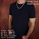 Широка срібна цепочка чоловіча плоский Бісмарк ширина 8 мм 60 см, фото 2