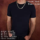 Широкий чоловічий срібний ланцюжок плоский Бісмарк ширина 8 мм 50 см, фото 2