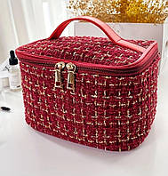 Косметичка на блискавці в стилі Шанель (Червона)