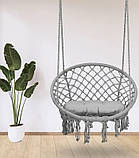 Підвісне крісло-гойдалка з подушкою Гамак гніздо лелеки GORDON G331 СІРЕ, фото 4
