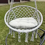 Підвісне крісло-гойдалка з подушкою Гамак гніздо лелеки GORDON G331 СІРЕ, фото 7