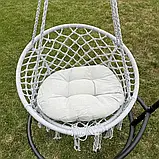 Підвісне крісло-гойдалка з подушкою Гамак гніздо лелеки GORDON G331 СІРЕ, фото 10