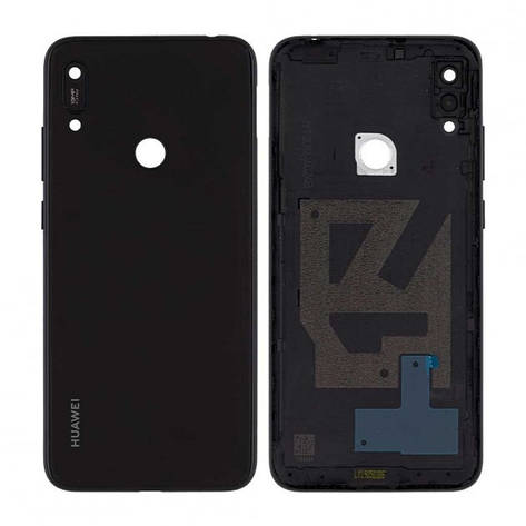 Задня кришка Huawei Y6 2019 (MRD-LX1)/ Y6 Prime 2019 чорна + Скло камери, фото 1