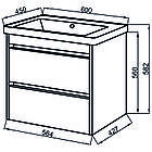 Тумба підвісна ЮВВІС Венера 60 см з умивальником Веста 60 см, фото 3