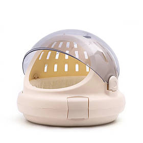 Переноска-капсула для котів/собак 3в1 до 6 кг: скафандр, лежак, лоток, бежевий