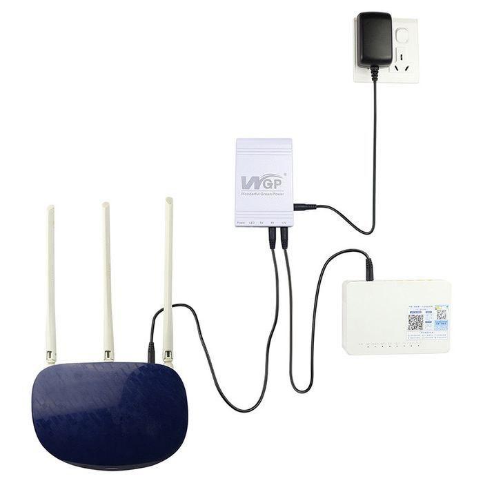 Безперебійник WGP Mini UPS 10400mAh (5V+9V+12V) для роутера, ДБЖ для модему, оптоволокна, фото 1
