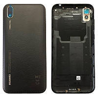 Задня кришка Huawei Y5 2019 (AMN-LX9/ AMN-LX1/ AMN-LX2/ AMN) чорна Midnight Black + Скло камери, фото 1