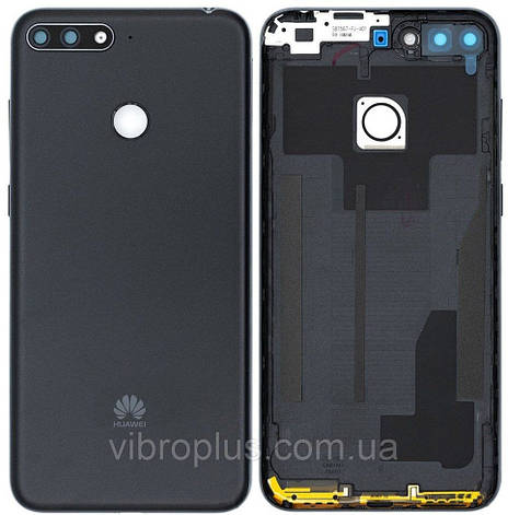 Задня кришка Huawei Y6 2018/ Honor 7A Pro 5.7/ 7C 5.7/ Y6 Prime 2018 чорна + Скло камери, фото 1