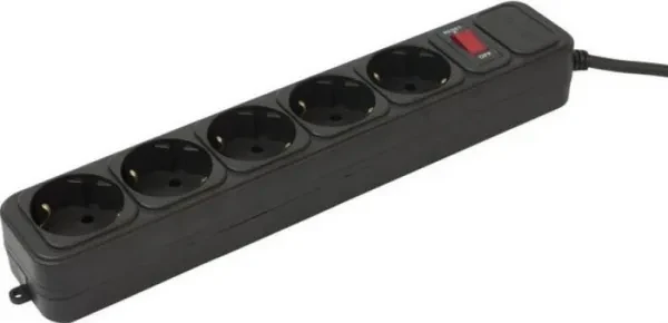 Мережевий фільтр Maxxter SPM5-G-10B Black 220V, 3 м, 5 розеток, фото 1