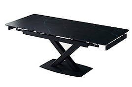 Стіл обідній розкладний з металу і кераміки Robert (140-200)х80х76 см Shks black Matt Bjorn