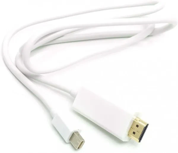 Відео-кабель PowerPlant CA912131 HDMI (тато) - miniDisplayPort (тато), 1m White, фото 1