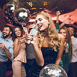 Портативна колонка — караоке мікрофон Hoco BK5 Cantando білий із блакитним, фото 5