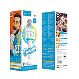 Портативна колонка — караоке мікрофон Hoco BK5 Cantando білий із блакитним, фото 4