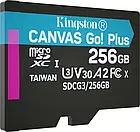 Карта памяті Kingston Canvas Go! Plus SDCG3/256GB 256GB microSDXC З адаптером Class 10 UHS-I U3 V30 A2, фото 6