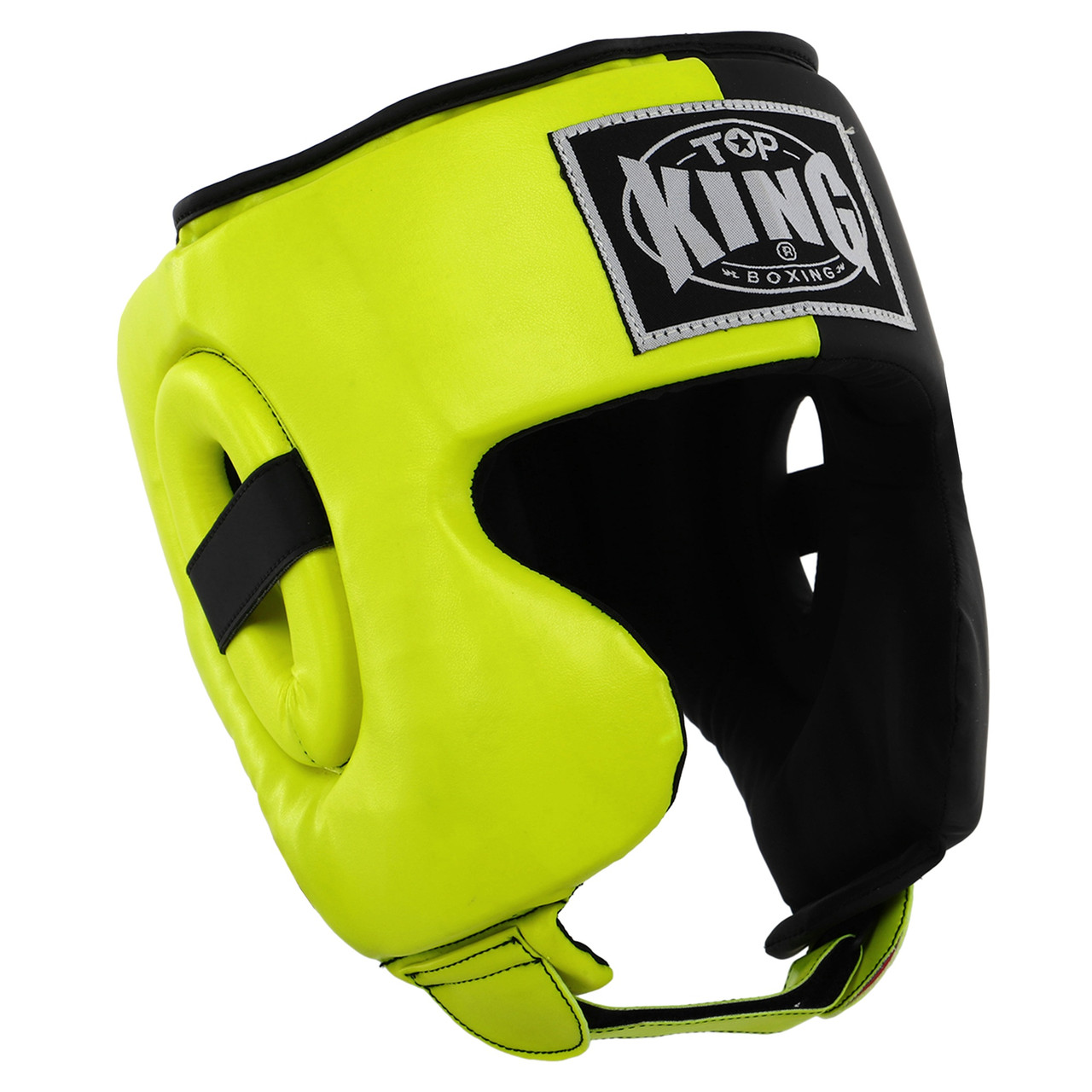 Шолом боксерський у мексиканському стилі шкіряний Top King 9482 розмір XL Neon Green-Black, фото 1