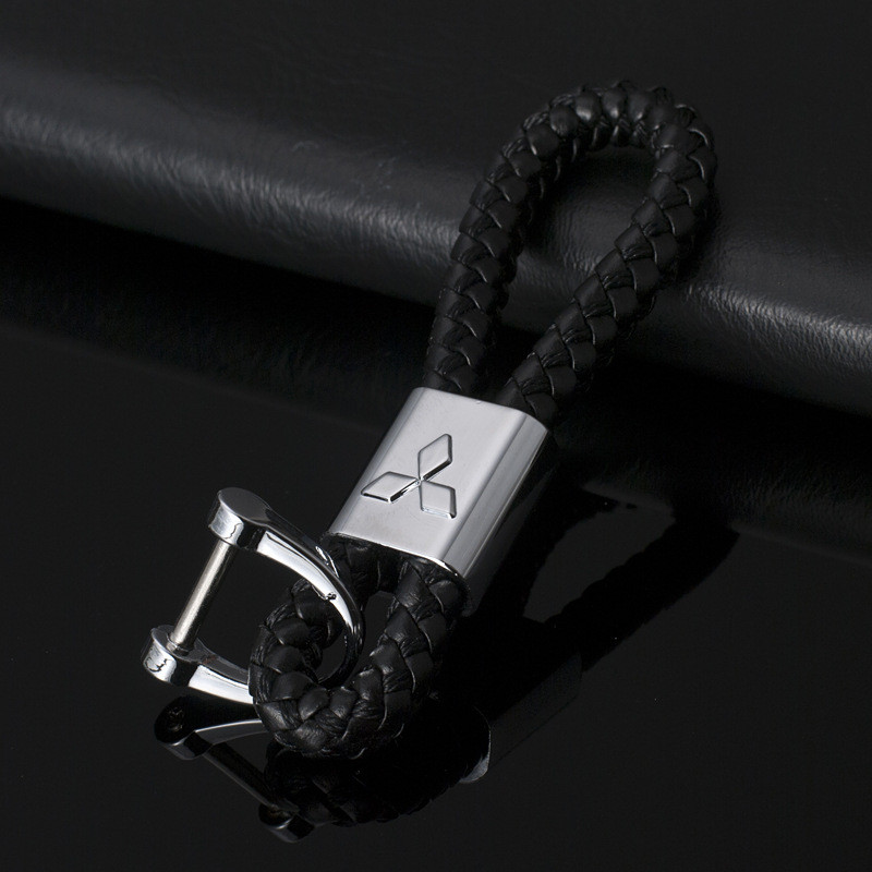 Автомобільний брелок для ключів, підвісний екошкіра з логотипом Mitsubishi, фото 1