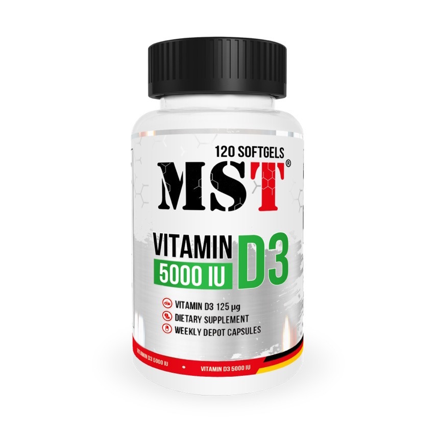 Вітаміни та мінерали MST Vitamin D3 5000 IU, 120 капсул EXP