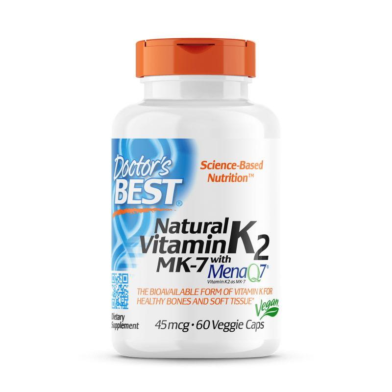 Вітаміни та мінерали Doctor's Best Natural Vitamin K2 MK-7 45 mcg, 60 капсул EXP