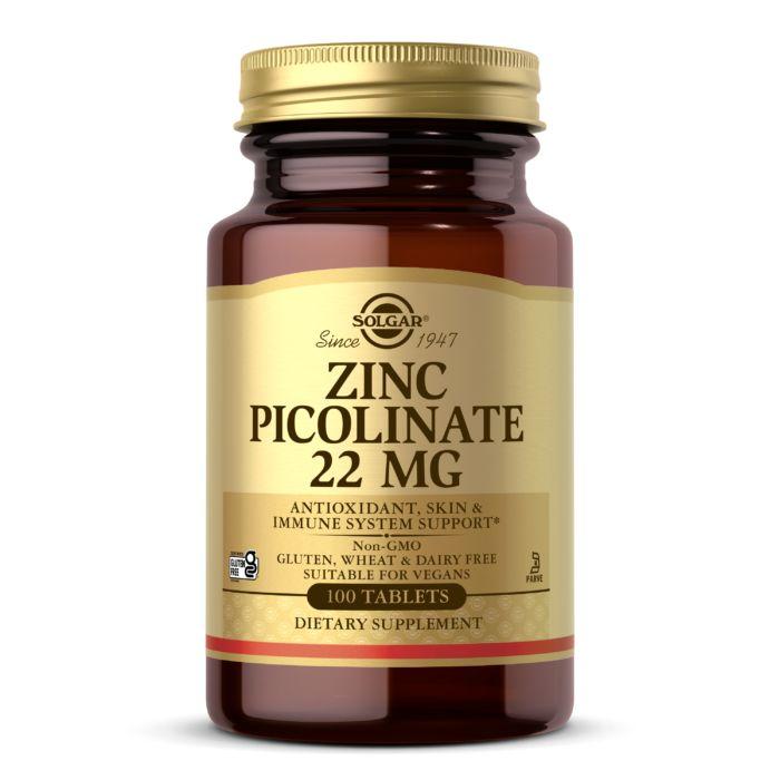 Вітаміни та мінерали Solgar Zinc Picolinate 22 mg, 100 таблеток EXP