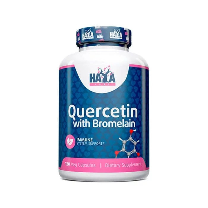 Натуральна добавка Haya Labs Quercetin with Bromelain, 120 вегакапсул EXP