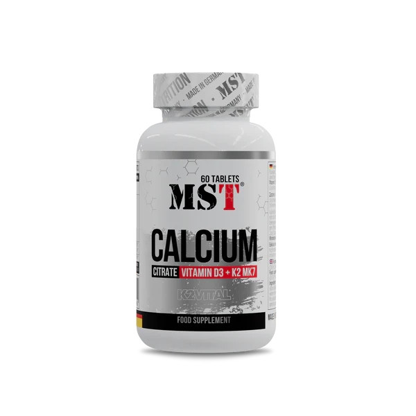 Вітаміни та мінерали MST Calcium Citrate + Vitamin D3 + K2 MK7,  60 таблеток EXP