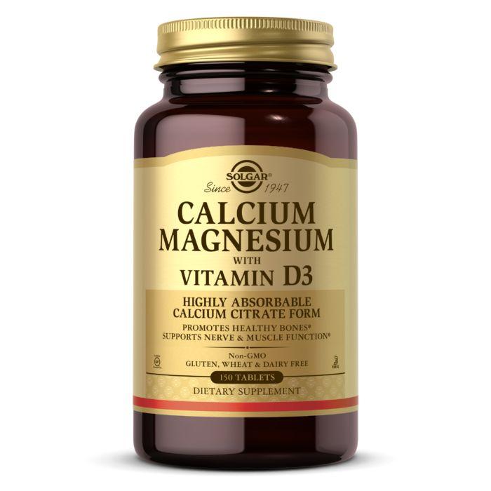 Вітаміни та мінерали Solgar Calcium Magnesium with Vitamin D3, 150 таблеток EXP