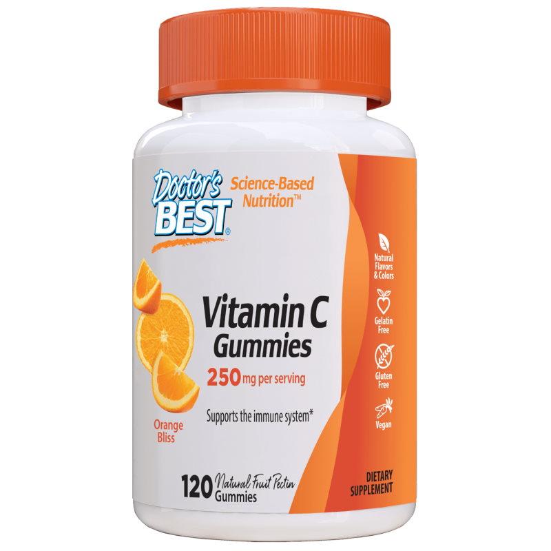 Вітаміни та мінерали Doctor's Best Vitamin C Gummies 250 mg, 120 желеєк Апельсин EXP