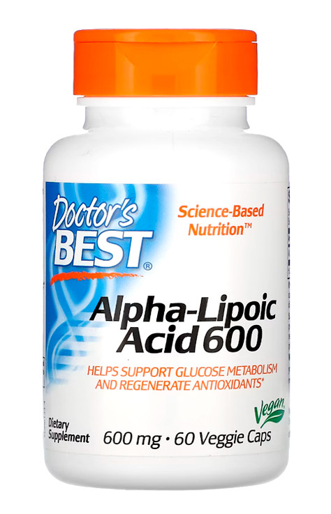 Альфа-ліпоєва кислота 600 мг Doctor's Best Alpha Lipoic Acid 60 капс США
