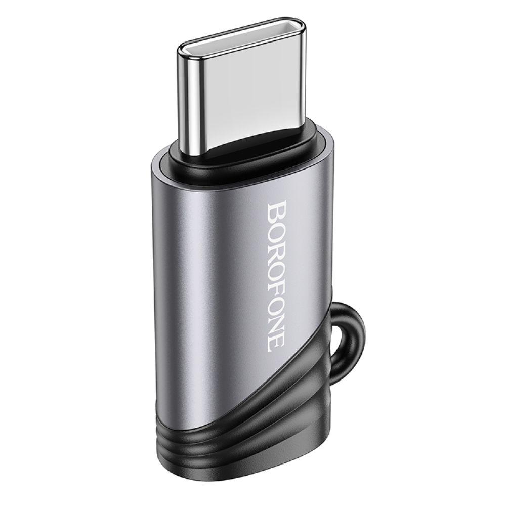 Перехідник Borofone BV20 Type-C male to iP female adapter Колір Чорний 6941991110283