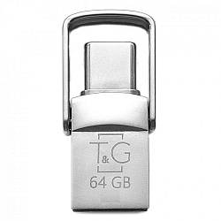 USB OTG флеш-накопичувач -Type C 64GB T&G металева серія 104 Колір Сталевий 4719303952799