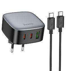 Мережевий Зарядний Пристрій Hoco CS33A 1USB/2USB-C PD/QC 30W+Type-C to Type-C Колір Чорний 6942007617536