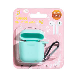 Футляр для навушників AirPods 1/2 Slim + Carabine Колір Бірюзовий 2020000108290