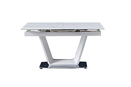 Стіл обідній розкладний з металу і кераміки Ludwig (140-180)х90х76 см White (+beige) Glossy Bjorn