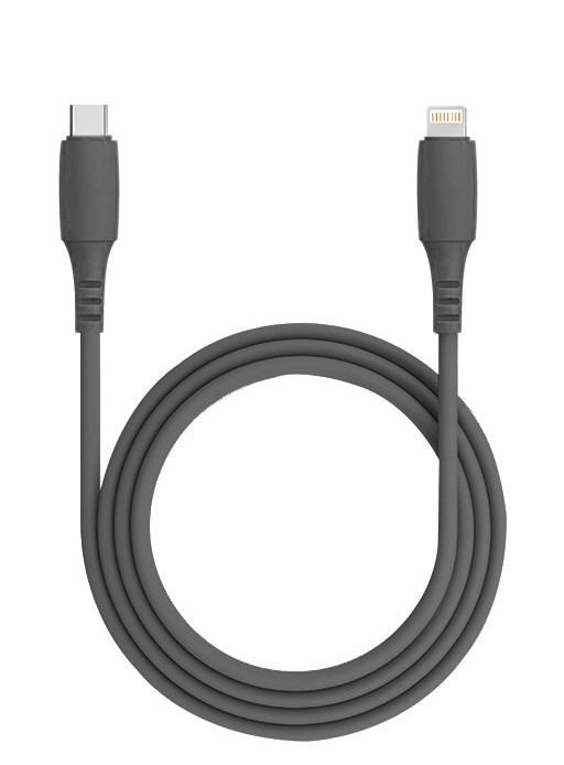 Кабель зарядки та синхронізації Quantum Type-C/Lightning PD 3A 20Вт, силіконовий, 1 м чорний, 1шт/уп