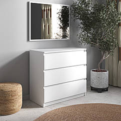 Комод на 3 висувних шухляди з фасадами без ручок R-3 Білий