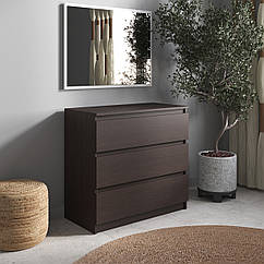 Комод на 3 висувних шухляди з фасадами без ручок R-3 Венге темний