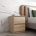Тумба приліжкова в спальню, сучасна з шухлядами, без ручок R-5 Дуб сонома, фото 2