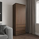 Шафа для одягу в спальню, з полицями та шухлядами, без ручок R-16, фото 3