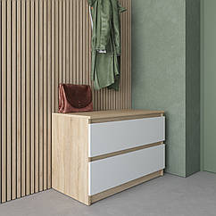 Комод-тумба, для передпокою, на 2 висувні шухляди з фасадами без ручок R-19