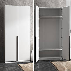 Шафа для одягу сучасна, зі штангою, чорні ручки M-25