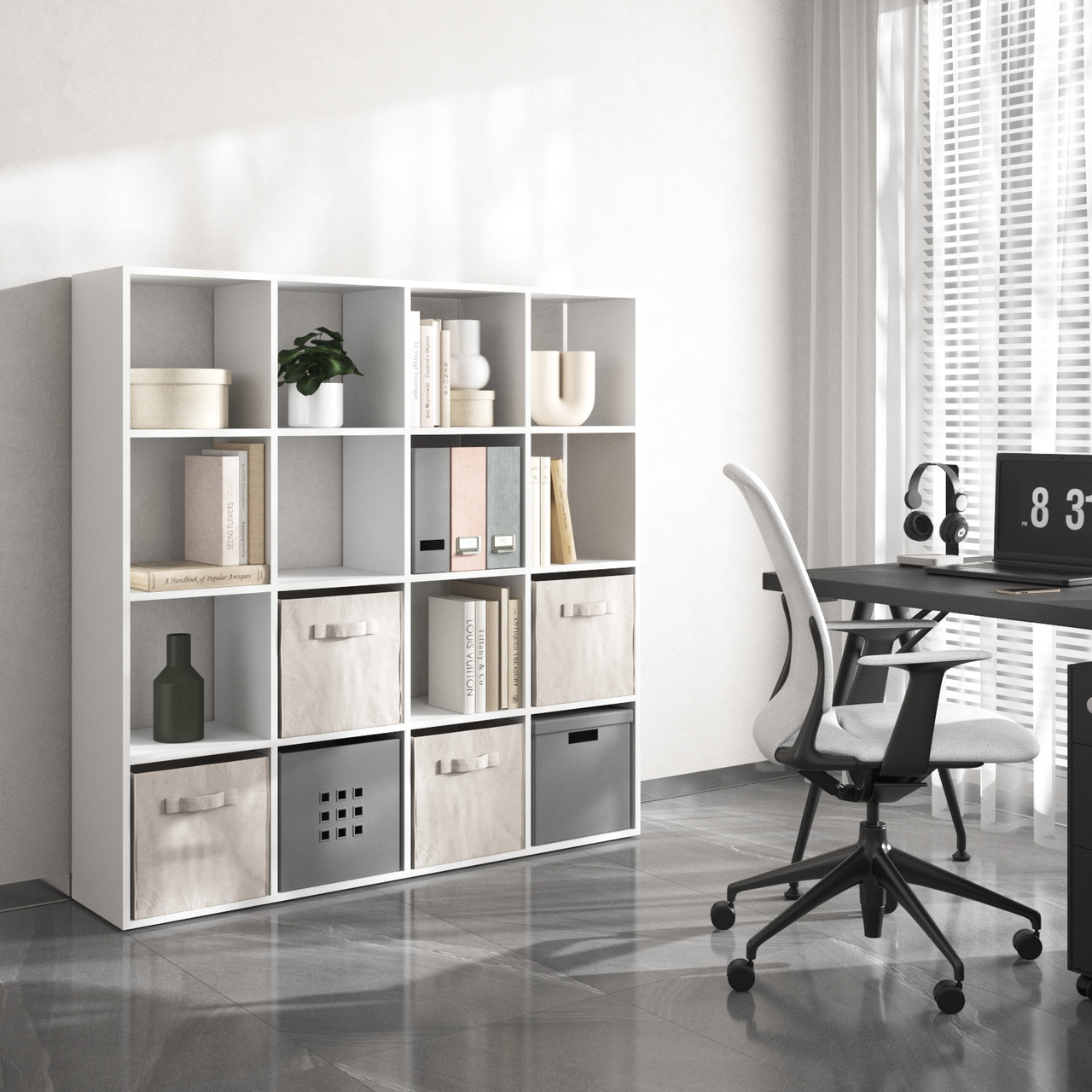 Полка для книг, стелаж для дому на 16 комірок M-14, фото 1