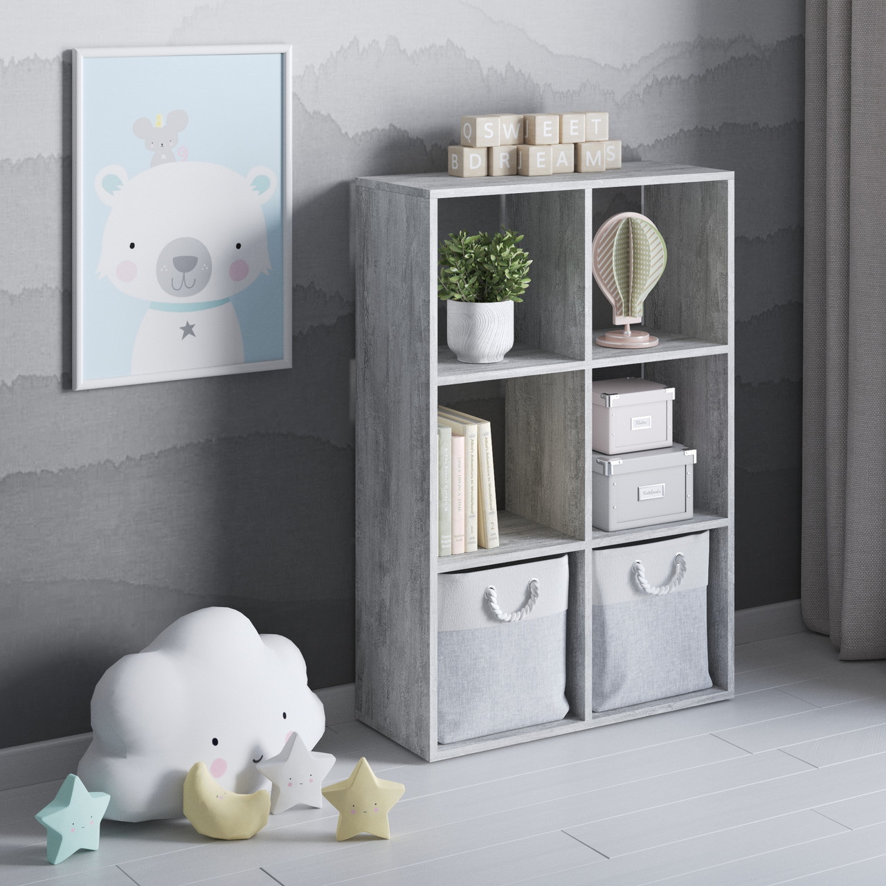 Полка для книг, стелаж для дому на 6 комірок M-58, фото 1