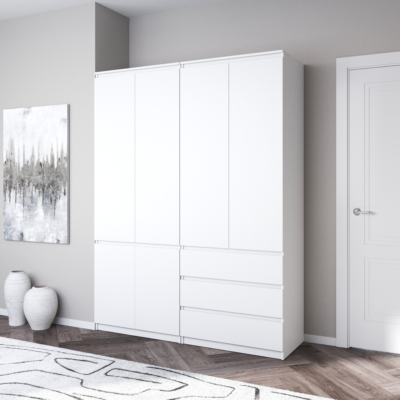 Шафа для одягу, зі штангою та полицями, комплект з 2 шаф R10+R16, фото 1