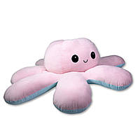 Мягкая двусторонняя игрушка-подушка Осьминог Перевертыш диаметр 90см розовый/голубой (33170)
