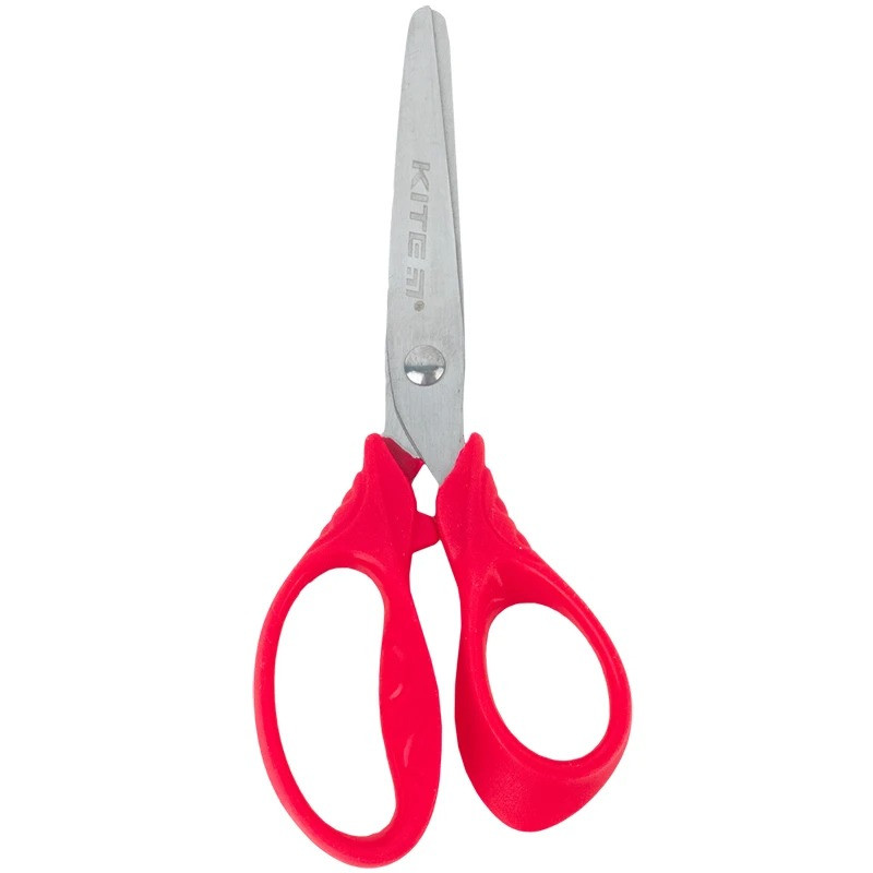 Дитячі ножиці канцелярські Kite 130 мм ергономічні ручки рожеві, фото 1