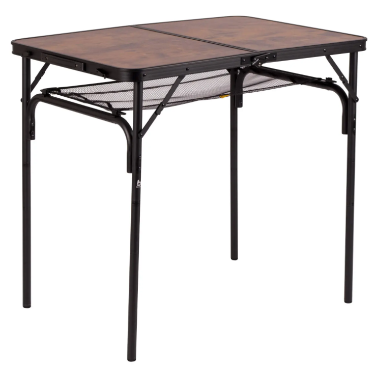 Туристичний Стіл Розкладний Bo-Camp Decatur 90x60 cm Black/Wood look (1404200) Кемпінговий Складаний Столик для риболовлі